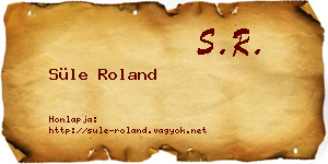 Süle Roland névjegykártya